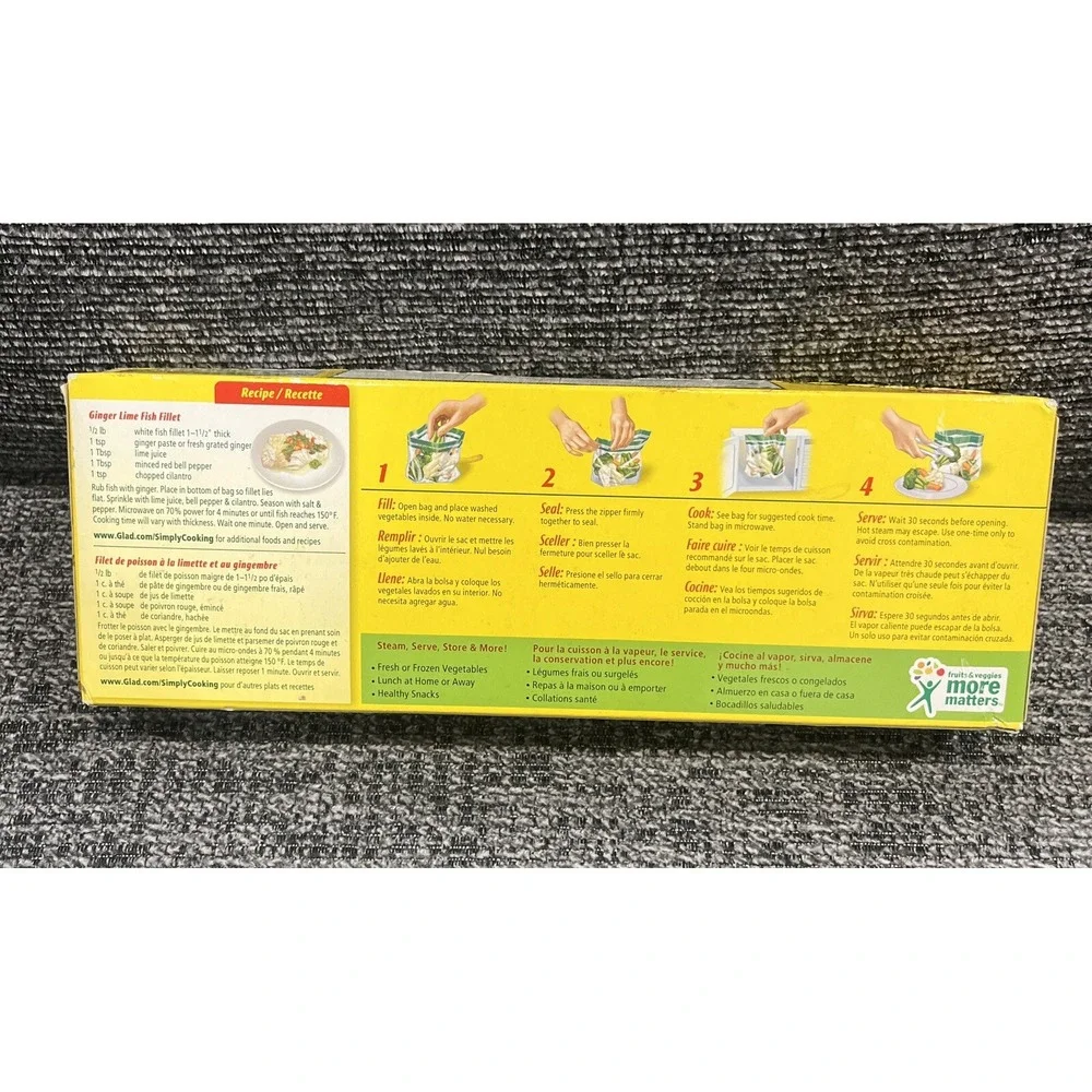 Glad‎ Simply Cooking Microwave Steaming Bags 10 Pack NOS 2006 Discontinued! NEW